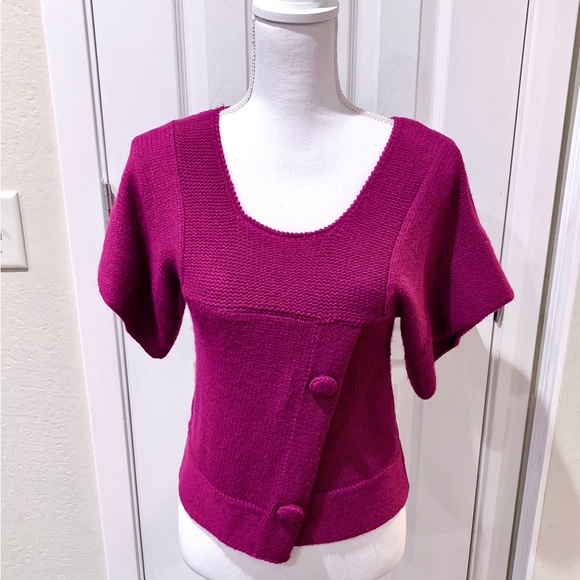 🎉Host Pick🎉 Boutique Women’s Fuchsia sweater short sleeves Size Small NWOT - Picture 5 of 6